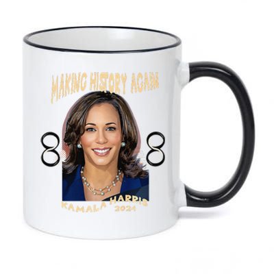 Making History Again Kamala Harris 2024 Premium 11oz Black Color Changing Mug