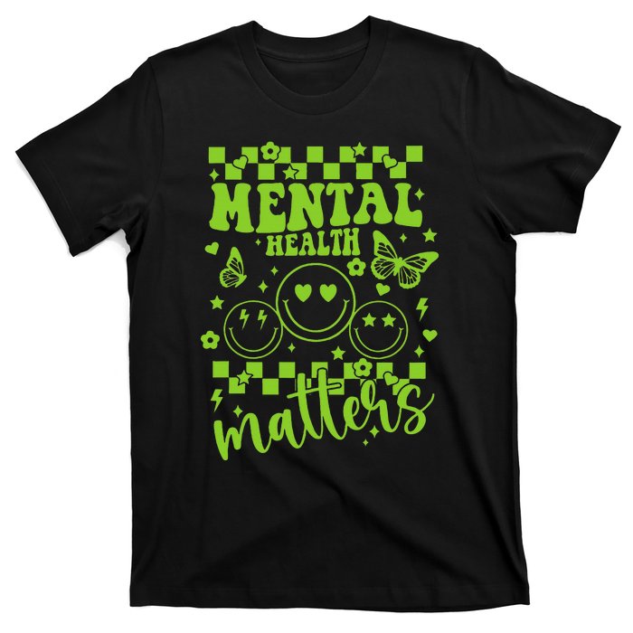 Mental Health Awareness Heart Wear Green For Mental Health T-Shirt