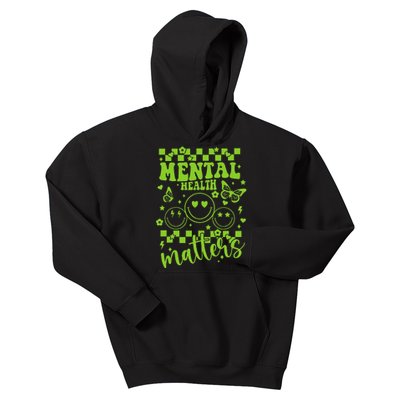 Mental Health Awareness Heart Wear Green For Mental Health Kids Hoodie