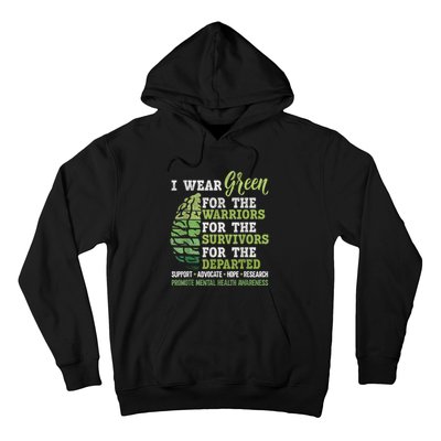 Mental Health Awareness Matters Support I Wear Green Warrior Hoodie