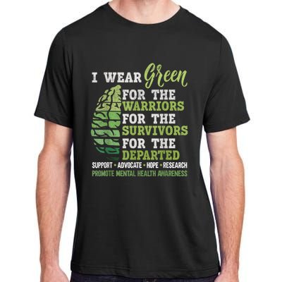 Mental Health Awareness Matters Support I Wear Green Warrior Adult ChromaSoft Performance T-Shirt