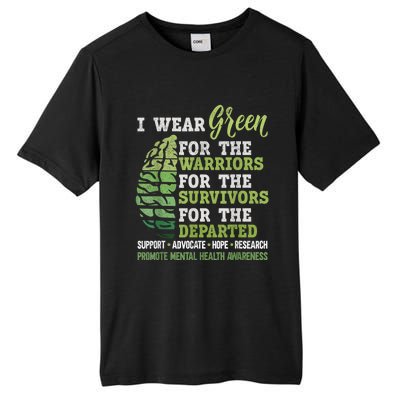 Mental Health Awareness Matters Support I Wear Green Warrior Tall Fusion ChromaSoft Performance T-Shirt