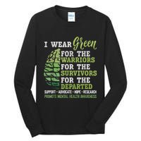 Mental Health Awareness Matters Support I Wear Green Warrior Tall Long Sleeve T-Shirt