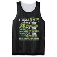 Mental Health Awareness Matters Support I Wear Green Warrior Mesh Reversible Basketball Jersey Tank