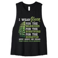 Mental Health Awareness Matters Support I Wear Green Warrior Women's Racerback Cropped Tank