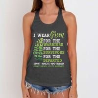 Mental Health Awareness Matters Support I Wear Green Warrior Women's Knotted Racerback Tank