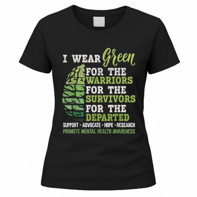 Mental Health Awareness Matters Support I Wear Green Warrior Women's T-Shirt