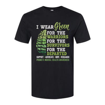 Mental Health Awareness Matters Support I Wear Green Warrior Softstyle CVC T-Shirt