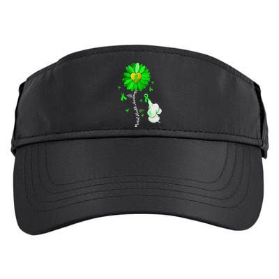 Mental Health Awareness Sunflower Green Ribbon Elephant Adult Drive Performance Visor