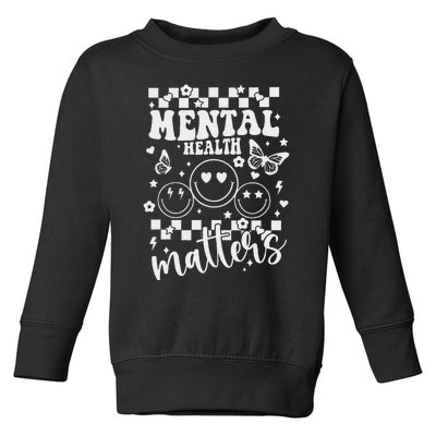 Mental Health Awareness Heart Wear Green For Mental Health Toddler Sweatshirt