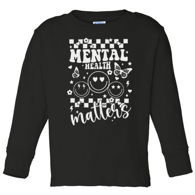 Mental Health Awareness Heart Wear Green For Mental Health Toddler Long Sleeve Shirt