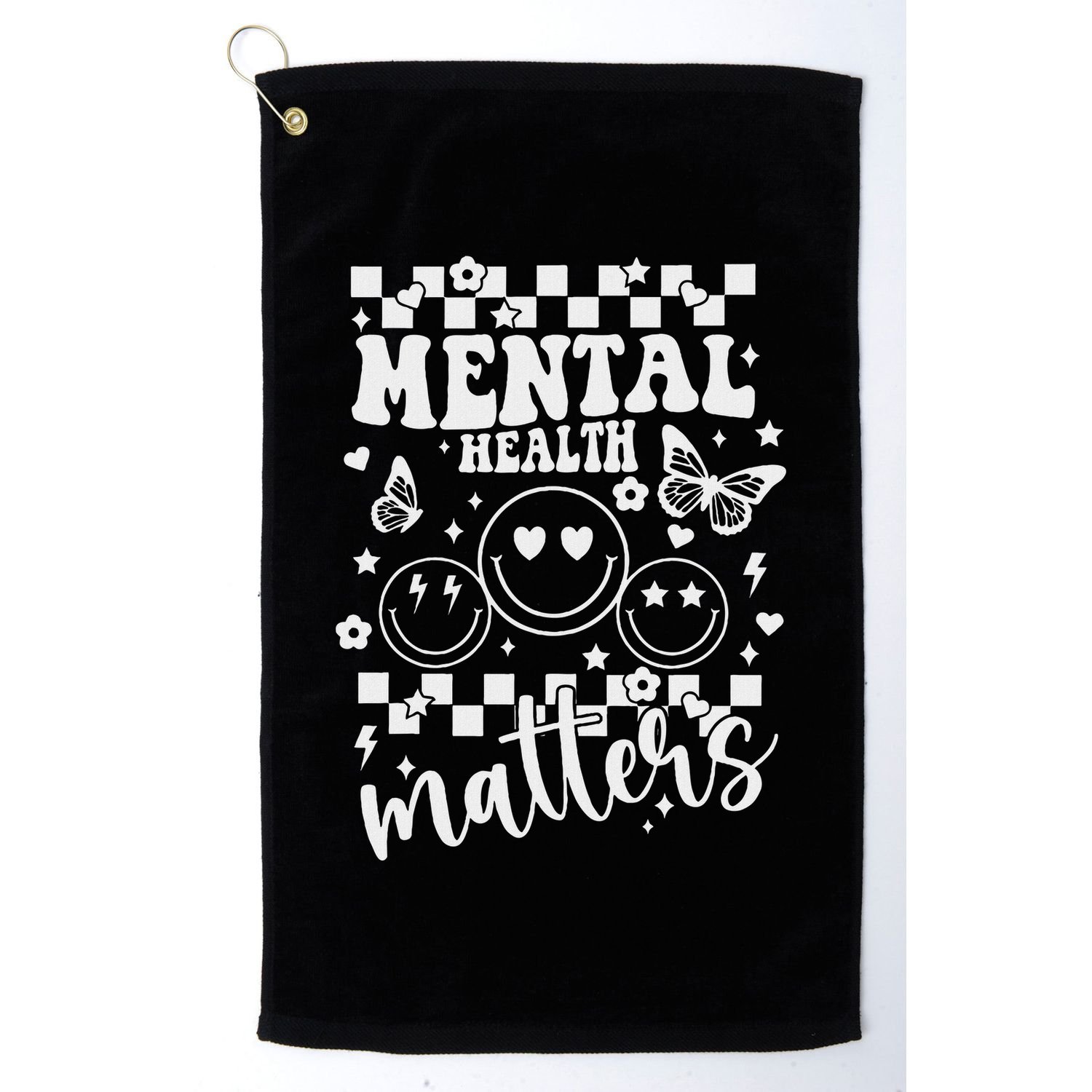 Mental Health Awareness Heart Wear Green For Mental Health Golf Towel