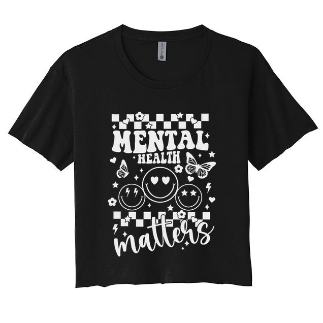 Mental Health Awareness Heart Wear Green For Mental Health Crop Top