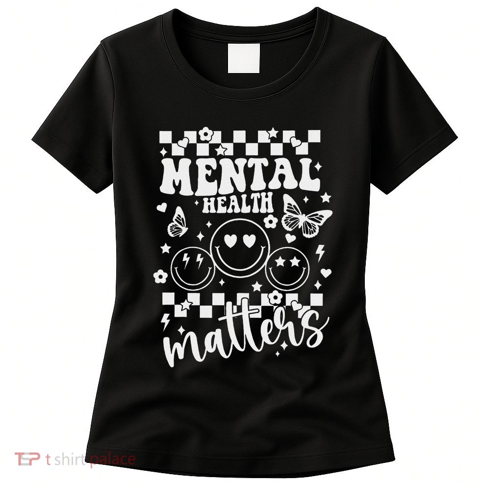 Mental Health Awareness Heart Wear Green For Mental Health Womens T-Shirt