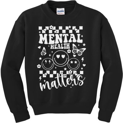 Mental Health Awareness Heart Wear Green For Mental Health Kids Sweatshirt