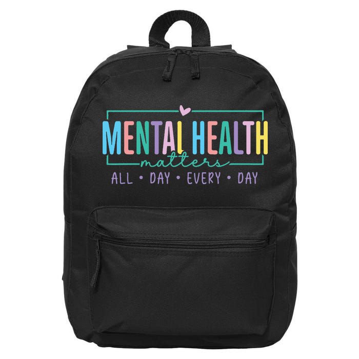Mental Health Awareness Mindfulness Mental Wellness 16 in Basic Backpack