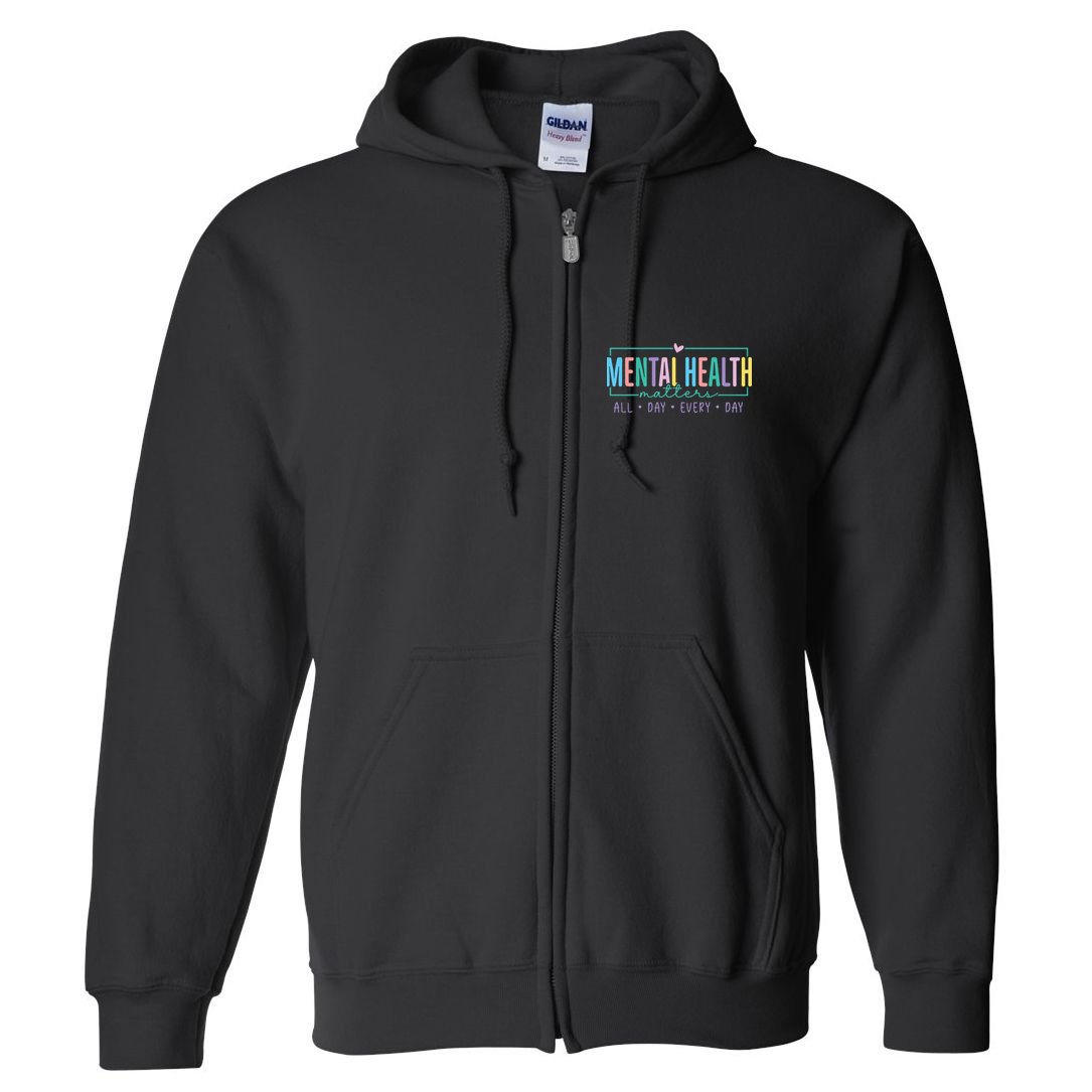 Mental Health Awareness Mindfulness Mental Wellness Full Zip Hoodie