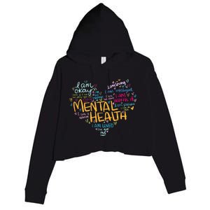 Mental Health Awareness Gifts Depression Crop Fleece Hoodie