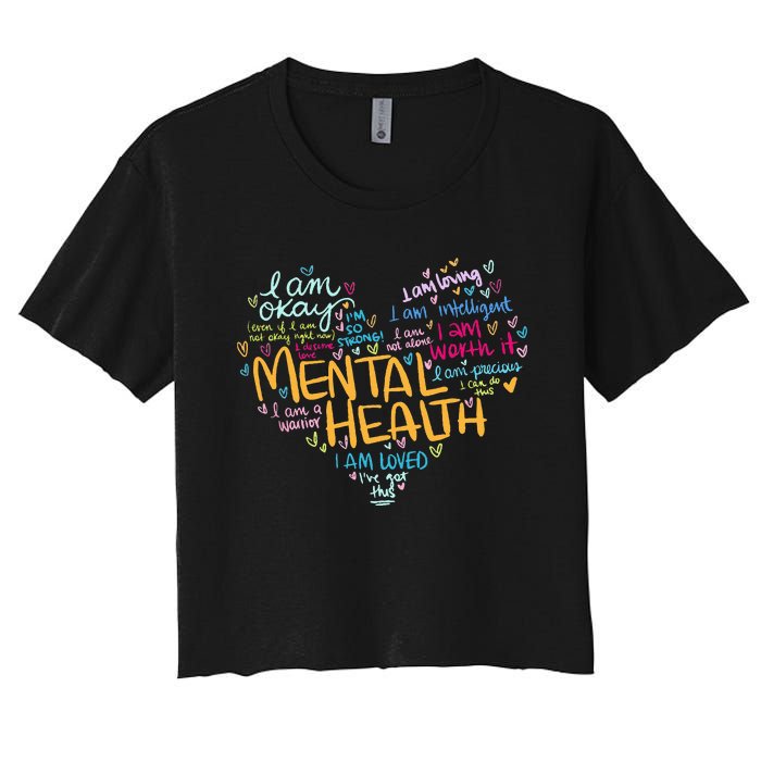 Mental Health Awareness Gifts Depression Women's Crop Top Tee