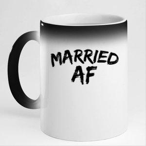 Married (Husband And Wife) Af Couples Quote Cute Gift 11oz Black Color Changing Mug