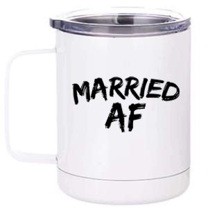 Married (Husband And Wife) Af Couples Quote Cute Gift 12 oz Stainless Steel Tumbler Cup