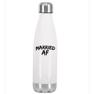 Married (Husband And Wife) Af Couples Quote Cute Gift Stainless Steel Insulated Water Bottle