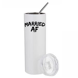 Married (Husband And Wife) Af Couples Quote Cute Gift Stainless Steel Tumbler