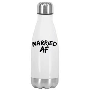 Married (Husband And Wife) Af Couples Quote Cute Gift Stainless Steel Insulated Water Bottle