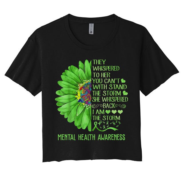 Mental Health Awareness Matters Sunflower I Am The Storm Crop Top