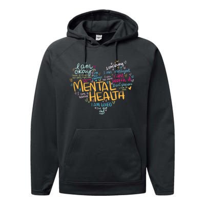 Mental Health Awareness Funny Gift Depression Cool Gift Performance Fleece Hoodie