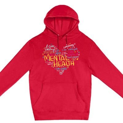 Mental Health Awareness Funny Gift Depression Cool Gift Premium Pullover Hoodie