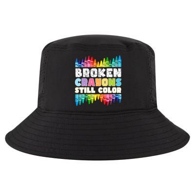 Mental Health Awareness Supporter Broken Crayons Still Color Cool Comfort Performance Bucket Hat