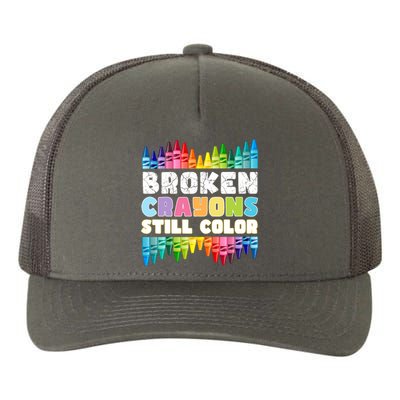 Mental Health Awareness Supporter Broken Crayons Still Color Yupoong Adult 5-Panel Trucker Hat