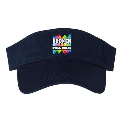 Mental Health Awareness Supporter Broken Crayons Still Color Valucap Bio-Washed Visor