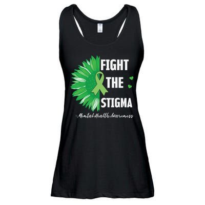 Mental Health Awareness Sunflower Fight The Stigma Ladies Essential Flowy Tank