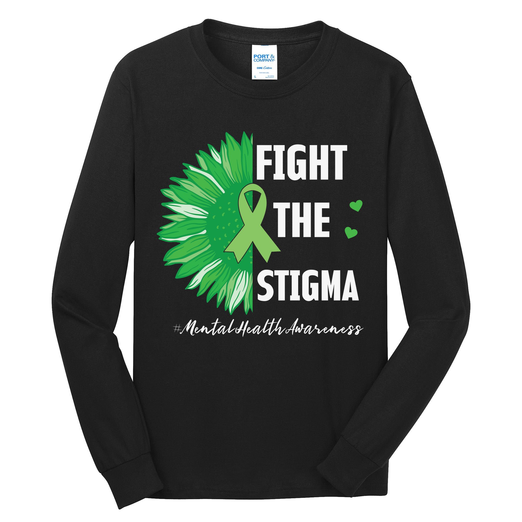 Mental Health Awareness Sunflower Fight The Stigma Tall Long Sleeve T-Shirt
