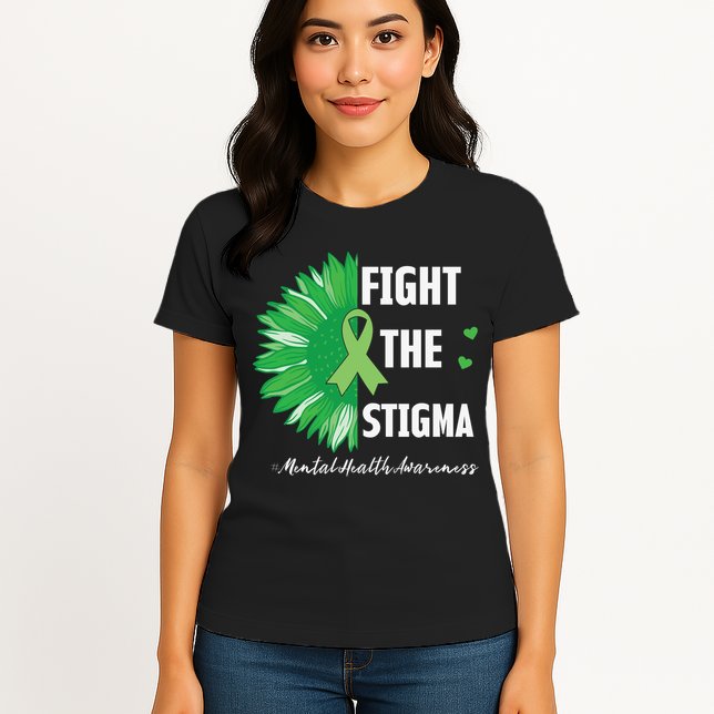 Mental Health Awareness Sunflower Fight The Stigma Womens T-Shirt
