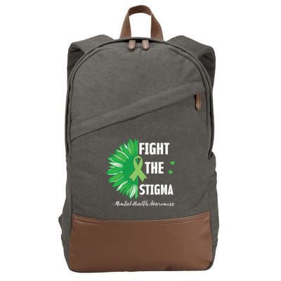 Mental Health Awareness Sunflower Fight The Stigma Cotton Canvas Backpack