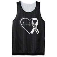 Mental Health Awareness Heart Fight The Stigma Green Ribbon Mesh Reversible Basketball Jersey Tank