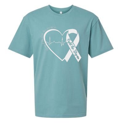 Mental Health Awareness Heart Fight The Stigma Green Ribbon Sueded Cloud Jersey T-Shirt