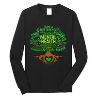 Mental Health Awareness Tree Drawing Word Art Wo  Long Sleeve Shirt