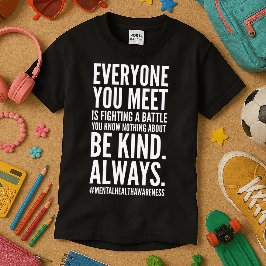Mental Health Awareness Month End The Stigma Positive Quote Kids T-Shirt