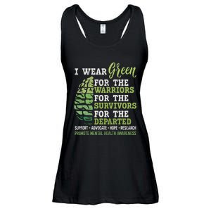 Mental Health Awareness Matters Support I Wear Green Warrior Ladies Essential Flowy Tank