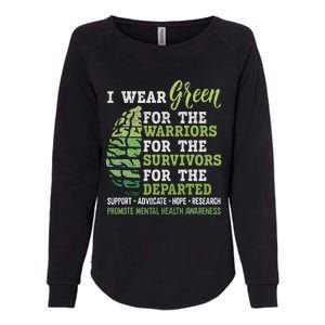 Mental Health Awareness Matters Support I Wear Green Warrior Womens California Wash Sweatshirt