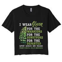 Mental Health Awareness Matters Support I Wear Green Warrior Women's Crop Top Tee