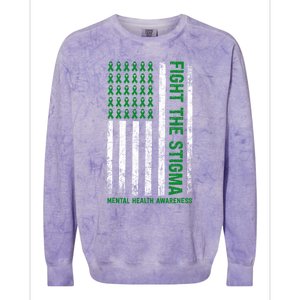 Mental Health Awareness Fight The Stigma Mental Health Colorblast Crewneck Sweatshirt