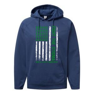 Mental Health Awareness Fight The Stigma Mental Health Performance Fleece Hoodie