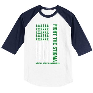 Mental Health Awareness Fight The Stigma Mental Health Baseball Sleeve Shirt