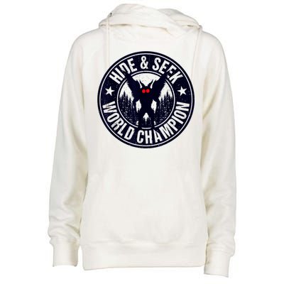 Mothman Hide And Seek World Champion Cool Mothman Silhouette Womens Funnel Neck Pullover Hood