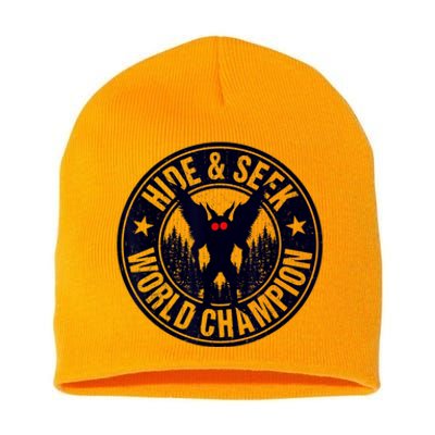 Mothman Hide And Seek World Champion Cool Mothman Silhouette Short Acrylic Beanie